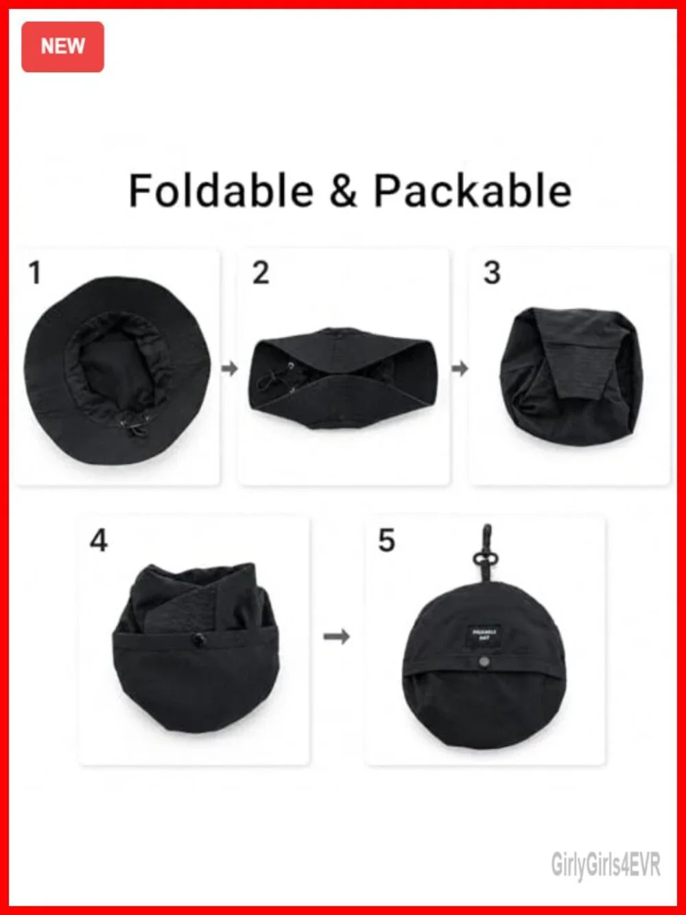 Packable Sun Bucket Hat for Men Women UV Protection Waterproof Lightweight